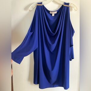 Michael Kors Royal Blue Draped Blouse